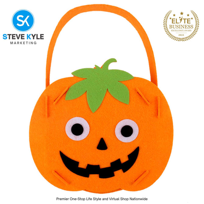 Halloween Candy Bag DIY Portable Tote Gift Bag Trick or Treat Bag for Kids Cute Handle Holiday