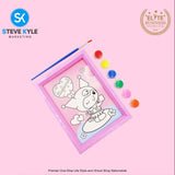 DIY Water Color Picture for Kid Children Cartoon Painting w/ Draw Brush & Paint Set