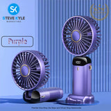 Handheld Portable Folding Fan Multifunctional Digital Display Aromatherapy Fan Neck Rope