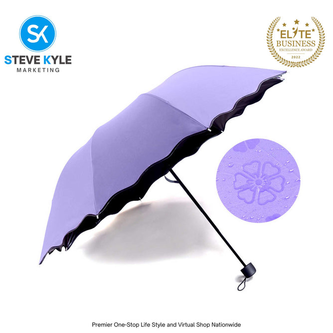 Magic Folding Sun Rain Windproof Flowering Umbrella cover UV Protection