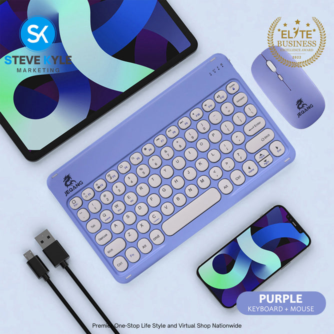 Slim Rechargeable Bluetooth Keyboard with Bluetooth Mouse set
