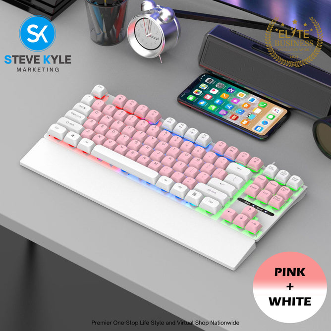 K710 Luminous Mechanical Gaming Keyboard 87 Keys With Removable  Usb Plug And Play Laptop