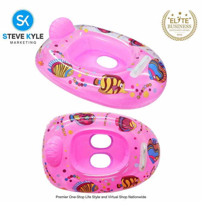 Inflatable Swim Boat Floater Colorful Tropical Fish Design
