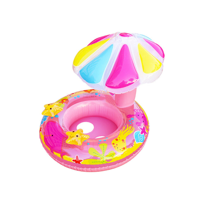 Inflatable PVC Summer Swimming Ring Mushroom Sunshade for Kids