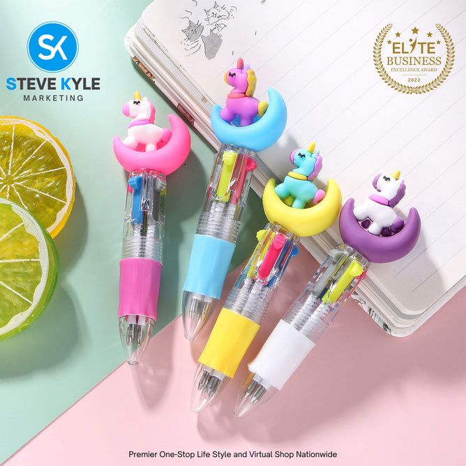 (1PC) Assorted Kawaii 4in1 Mini Multifunctional School Supplies Stationery Ballpen