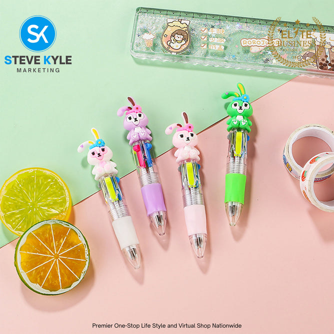 (1PC) Assorted Kawaii 4in1 Mini Multifunctional School Supplies Stationery Ballpen