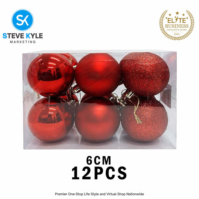 (6CM) 6PCS/12PCS Christmas Ball Set Atmosphere Pendant Decorations