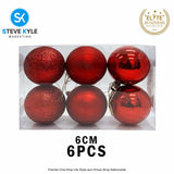(6CM) 6PCS/12PCS Christmas Ball Set Atmosphere Pendant Decorations
