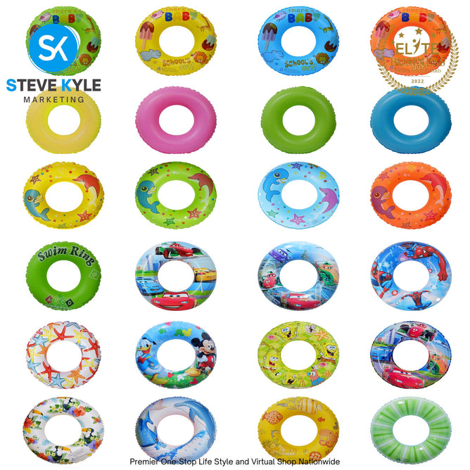 Inflatable Summer Random Design Swim Ring Floater for Kids and Adult Boys and Girls