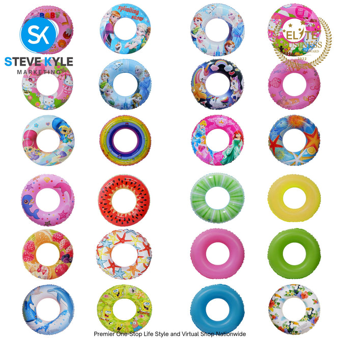Inflatable Summer Random Design Swim Ring Floater for Kids and Adult Boys and Girls