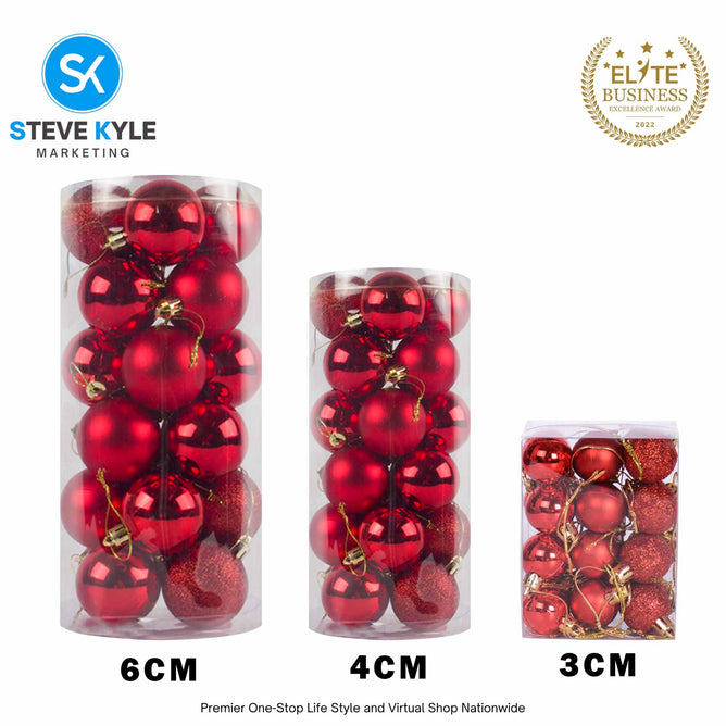 24PCS 3CM/4CM/6CM Christmas Tree ball Pendant Decorations Christmas New Year Party Decorations