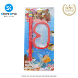 Large Frame Snorkeling Mask Goggles Dive Sticks Adjustable Swim Set Suitable for Kids & Adult