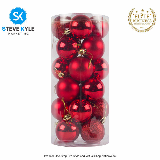 24PCS 3CM/4CM/6CM Christmas Tree ball Pendant Decorations Christmas New Year Party Decorations