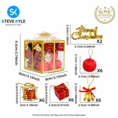 26pcs Christmas Decor Set for Christmas Tree Hangings Ornaments 2025 Holiday Party Decorations