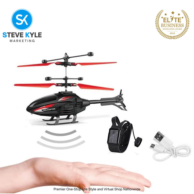 Flying HelicopterBoys Indoor and Outdoor Helicopter Palm Sensing Helicopter with LED Lights