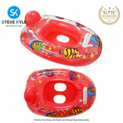 Inflatable Swim Boat Floater Colorful Tropical Fish Design