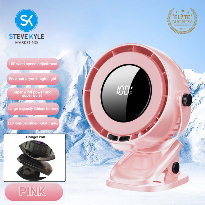 Portable Desk Fan & Clip-On Fan Speed Up to 100 Gear