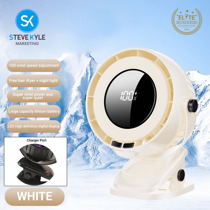 Portable Desk Fan & Clip-On Fan Speed Up to 100 Gear