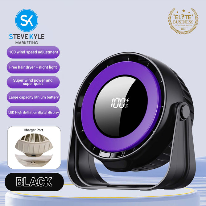 Portable Desk Fan & Clip-On Fan Speed Up to 100 Gear