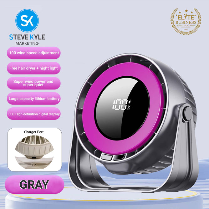 Portable Desk Fan & Clip-On Fan Speed Up to 100 Gear