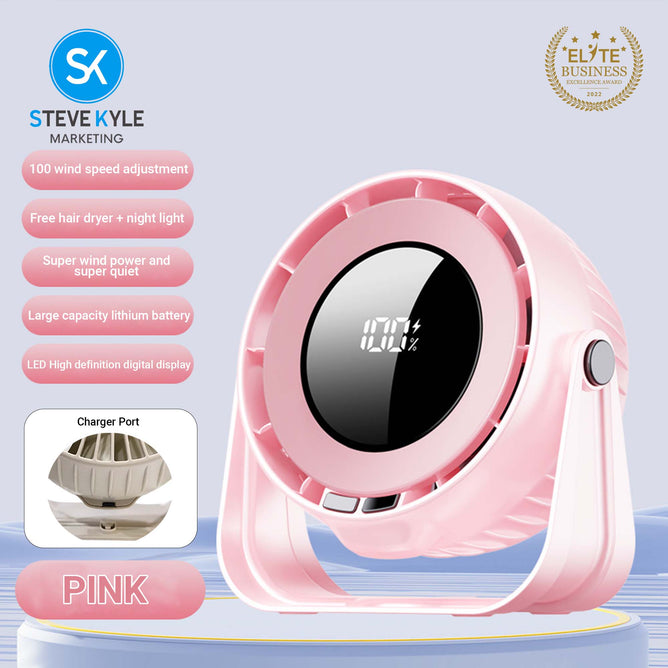 Portable Desk Fan & Clip-On Fan Speed Up to 100 Gear