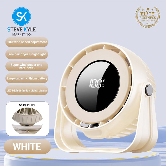 Portable Desk Fan & Clip-On Fan Speed Up to 100 Gear