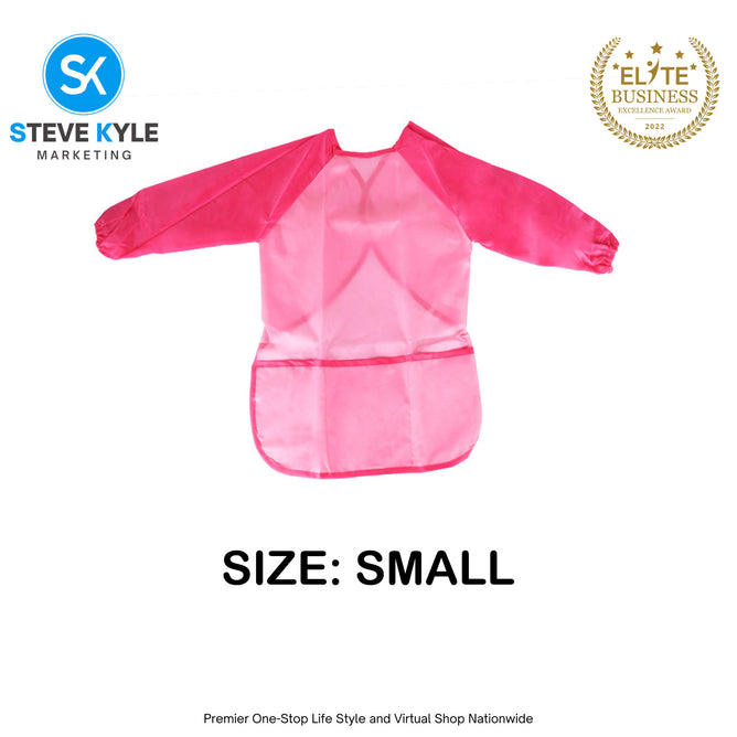 Kids Painting Apron Cute Craft Baking Waterproof Colorful Long Sleeve Apron