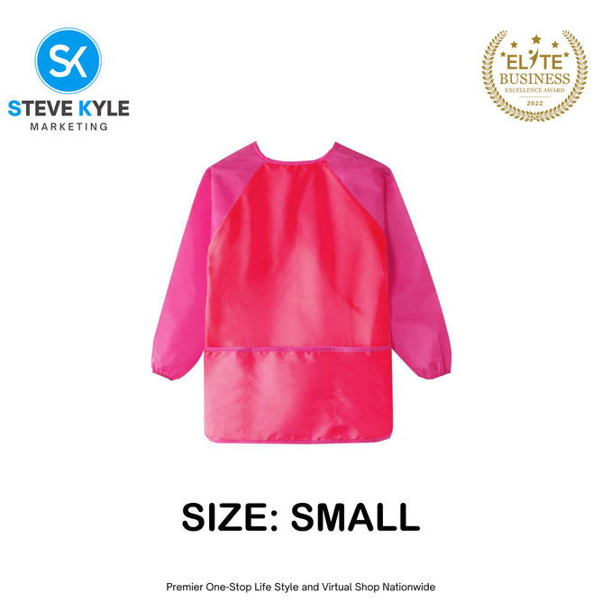 Kids Painting Apron Cute Craft Baking Waterproof Colorful Long Sleeve Apron