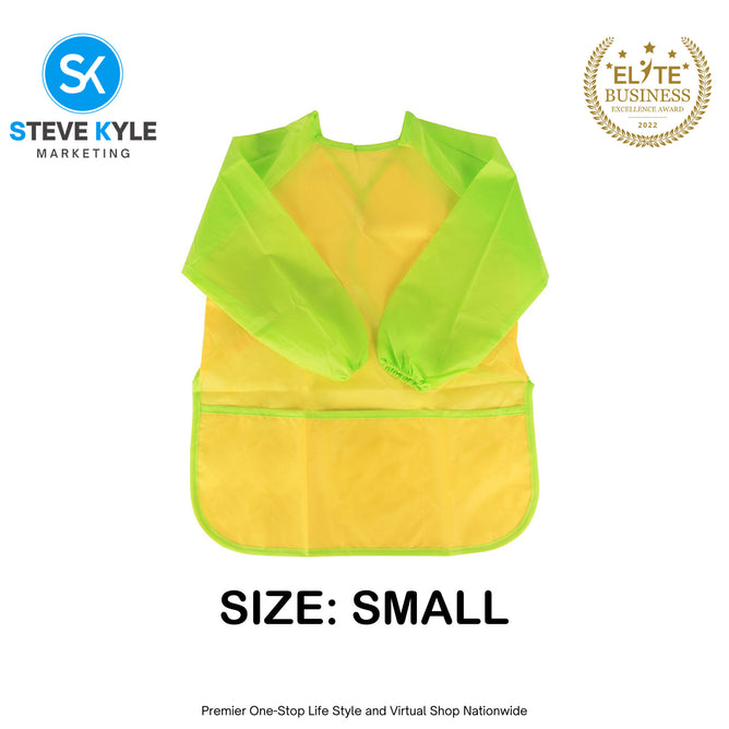 Kids Painting Apron Cute Craft Baking Waterproof Colorful Long Sleeve Apron