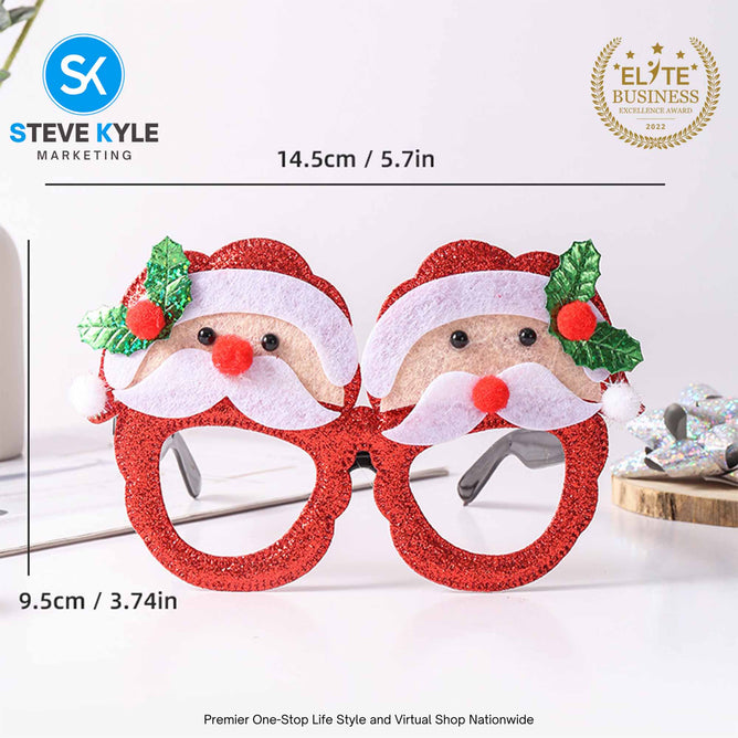 Steve Kyle Merry Christmas Glasses Frame Eyeglasses Party Decoration Photo Booth Props