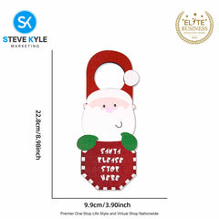 Christmas Doorknob Ornaments Santa Claus Decor Festive Wooden Door Hanger Decorations Perfect Holiday Party Supplies