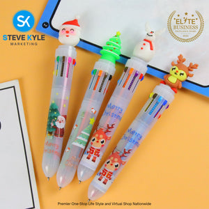 10in1 Cartoon Pen 10 color Retractable Cute Kawaii Ball Student Multi Color Gel Writting Pen