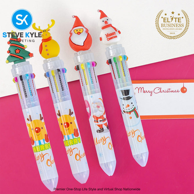 10in1 Cartoon Pen 10 color Retractable Cute Kawaii Ball Student Multi Color Gel Writting Pen