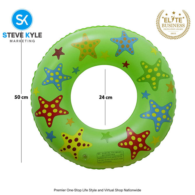 22 Inches Inflatable Cartoon Character Swim Ring Floater for Kids Boys and Girls