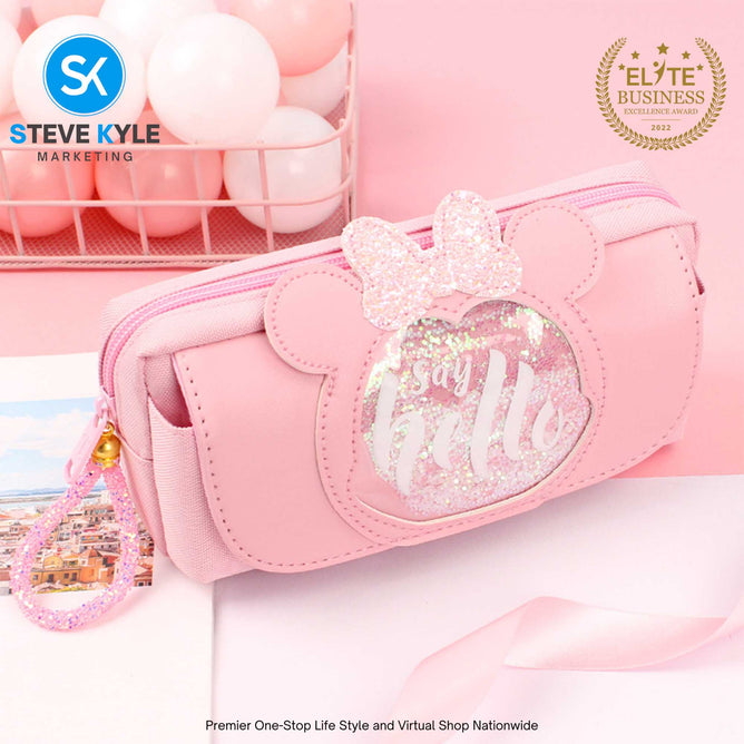 Cat Pencil Case Cute Pencil Bag Three layers Pen Case Kids Kawaii Stationery Bag Cartoon Animals Pen Bag Girls Handbag