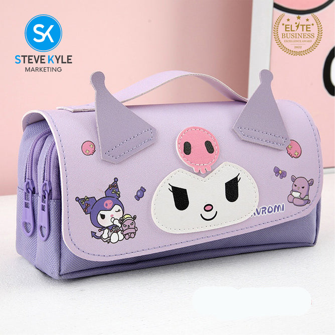 Steve Kyle Large-Capacity Pencil Case Girl Heart Glitter Pencil Case Student Influencer Pencil Case