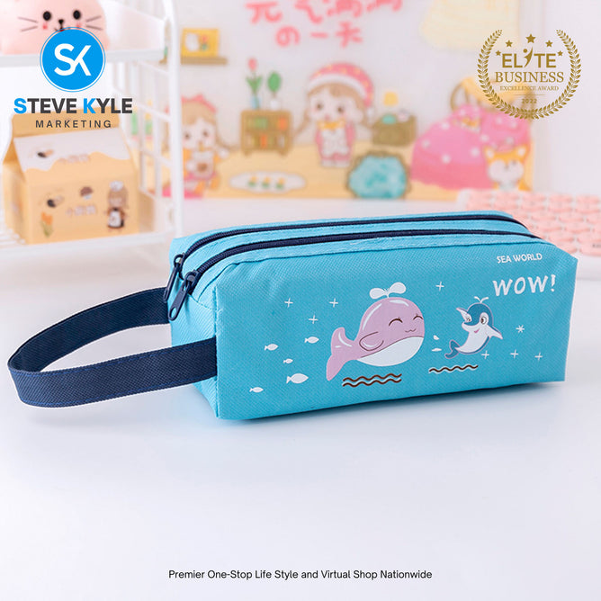 Cute Korean Pencil Cases for Girls Kids Stationery Gift School Supplies Organizer Anime Cartoon Zipper Handbag Pencil Box