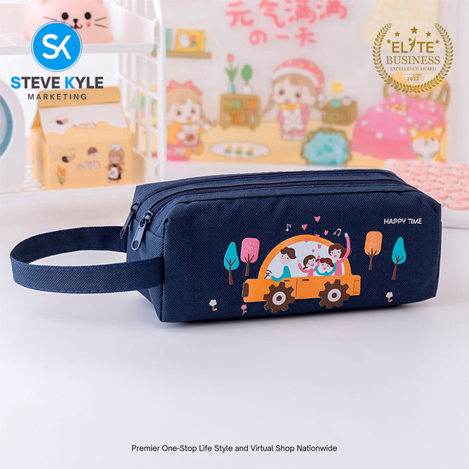 Cute Korean Pencil Cases for Girls Kids Stationery Gift School Supplies Organizer Anime Cartoon Zipper Handbag Pencil Box