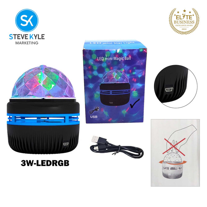 Disco Ball Light Led Usb RGB Magic DJ Strobe Pinspot Star Projector Rotating Car