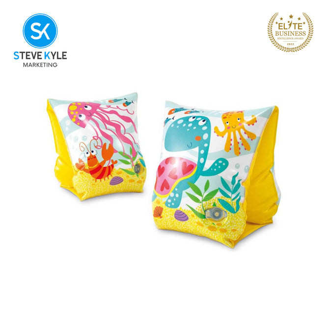 Steve Kyle Inflatable Arm Band Under The Sea Print Floaties For Swimming Outdoor Fun