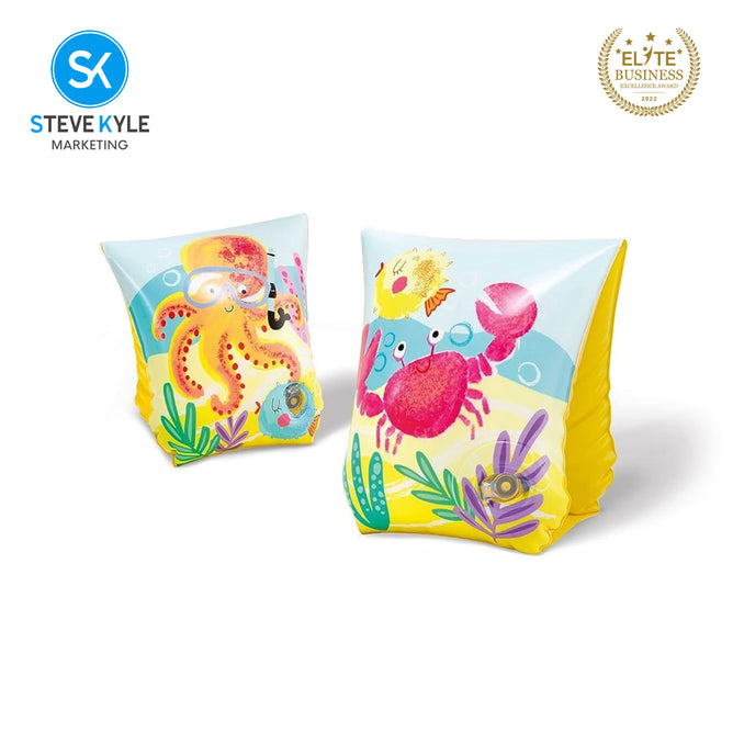 Steve Kyle Inflatable Arm Band Under The Sea Print Floaties For Swimming Outdoor Fun