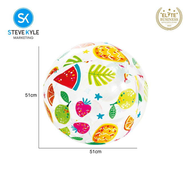 Steve Kyle INTEX Lively Print Transparent Beach Ball 51CM For Kids and Adults