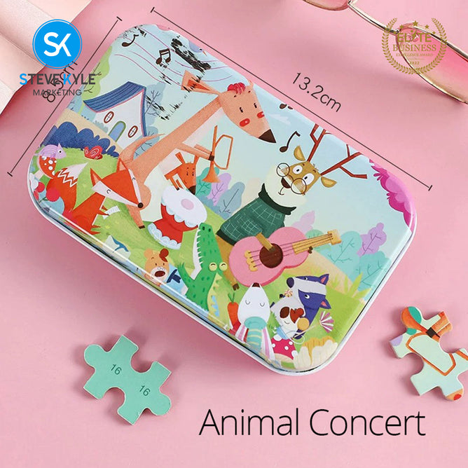 Sixty Pieces Cartoon Wooden Jigsaw Puzzle Mixed Designs Early Learning Educational Toy