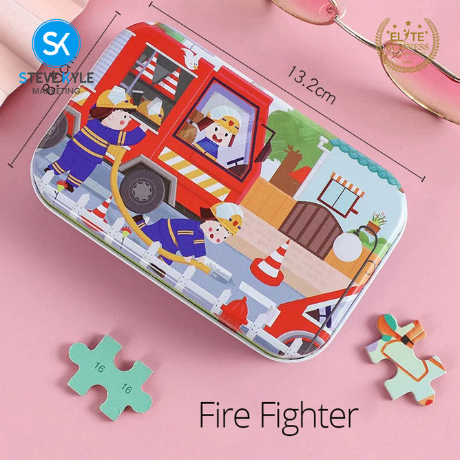 Sixty Pieces Cartoon Wooden Jigsaw Puzzle Mixed Designs Early Learning Educational Toy
