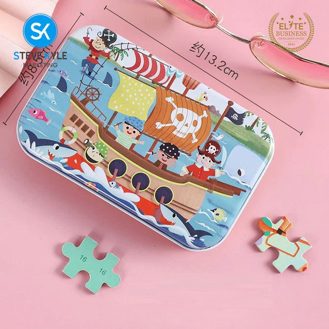 Sixty Pieces Cartoon Wooden Jigsaw Puzzle Mixed Designs Early Learning Educational Toy