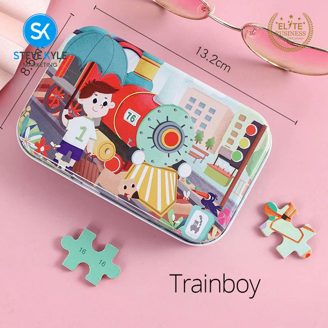 Sixty Pieces Cartoon Wooden Jigsaw Puzzle Mixed Designs Early Learning Educational Toy