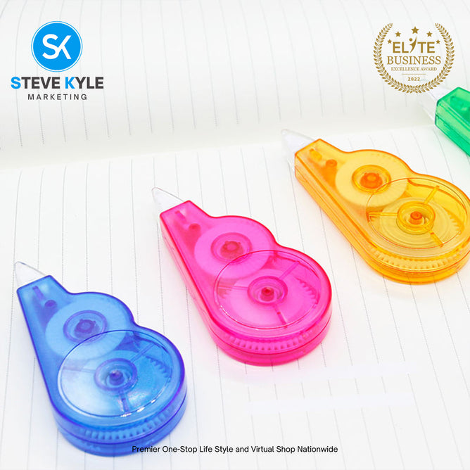 6 Pieces Mini Correction Tape White and Black Color School and Office Supplies