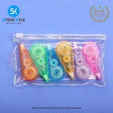 6 Pieces Mini Correction Tape White and Black Color School and Office Supplies