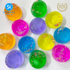 Steve Kyle 12-in-1 DIY Crystal Jelly Slime Soft Stretchy Sensory Play Kit With Mini Alphabet Letters Stars Design