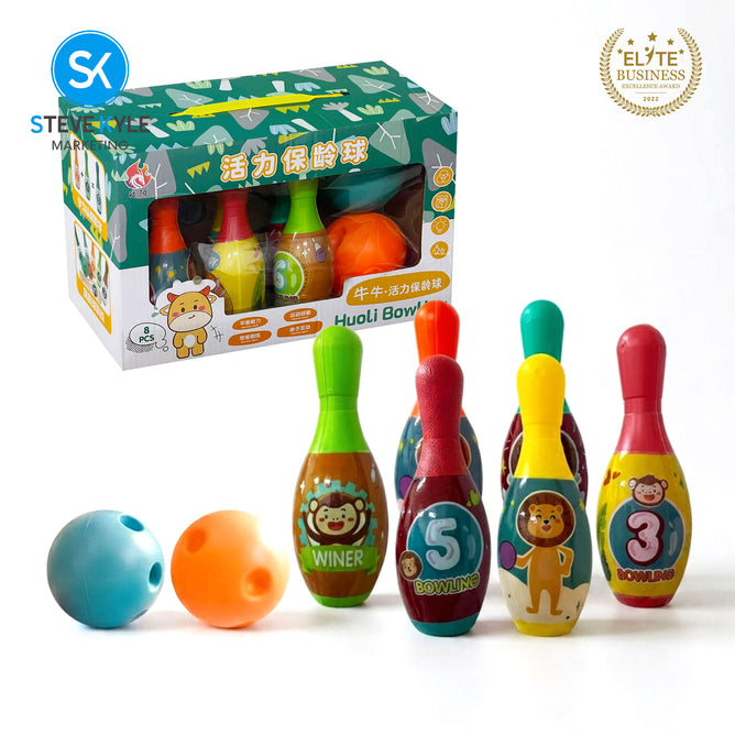 Children Bowling Toy Colorful Bowling Ball Pin Set Toy for Kid Early Intelligent Games